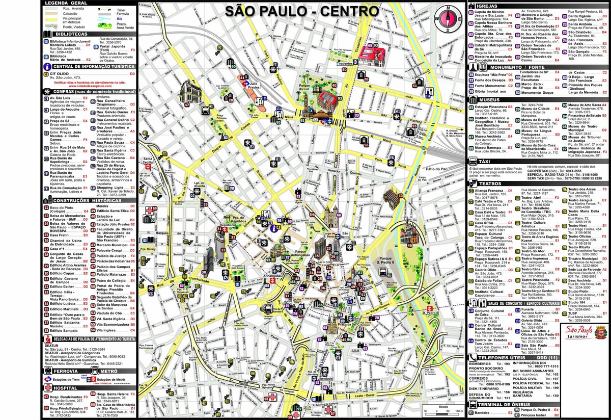kat jeyografik nan Sao Paulo anba lavil