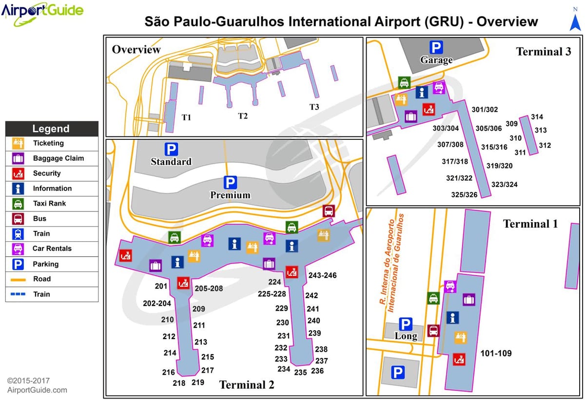 Sao Paulo gru tèminal ayewopò kat jeyografik
